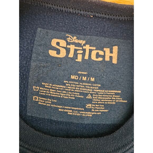 Disney Stitch & Scrump Night Market Blue Crew Neck Sweatshirt Size Medium - Picture 7 of 7